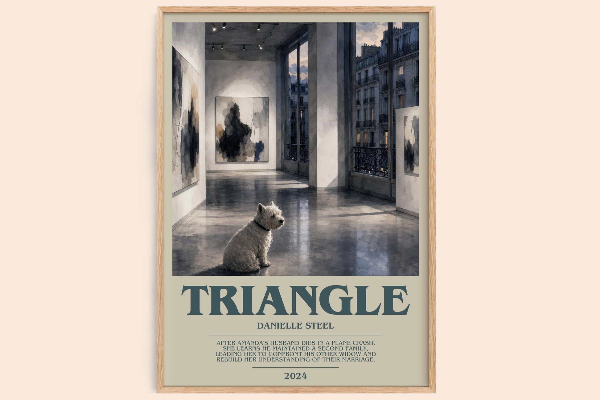 Triangle bookish book poster by Danielle Steel – framed literary art print