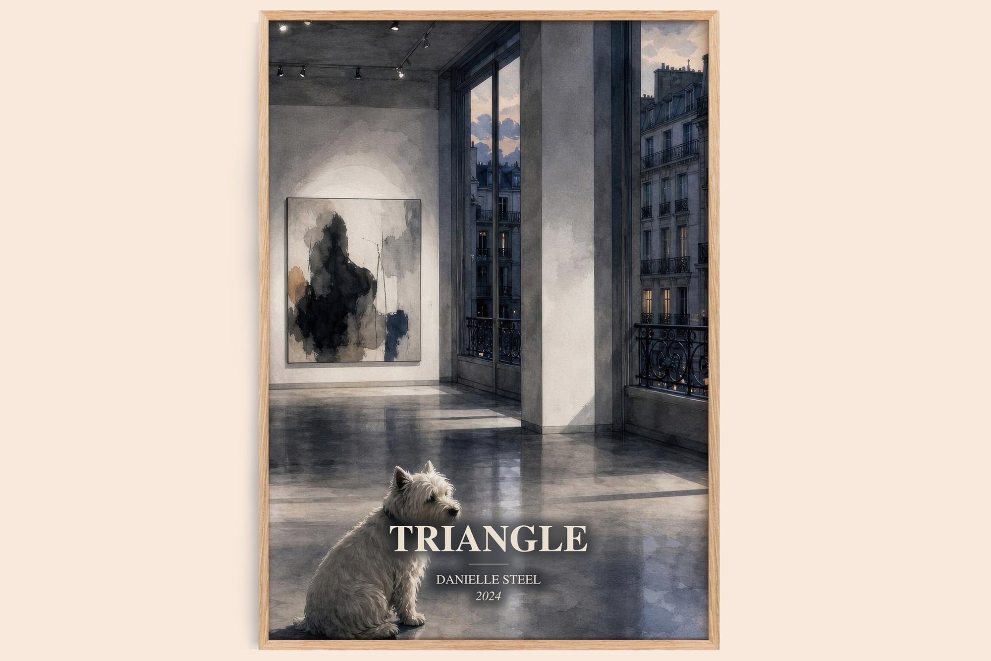 Triangle watercolour book poster by Danielle Steel – framed literary art print