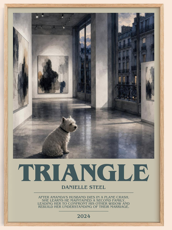 Triangle bookish book poster by Danielle Steel – framed literary art print