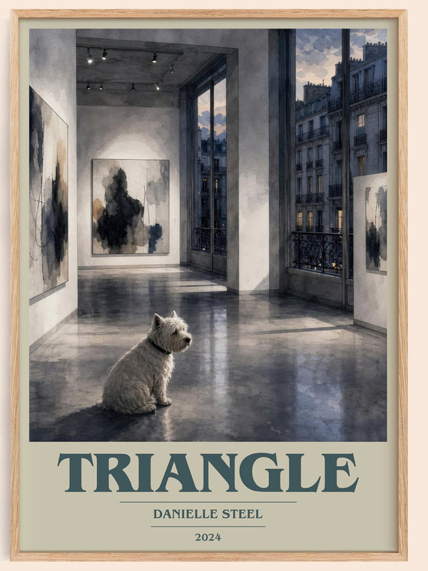 Triangle book cover book poster by Danielle Steel – framed literary art print