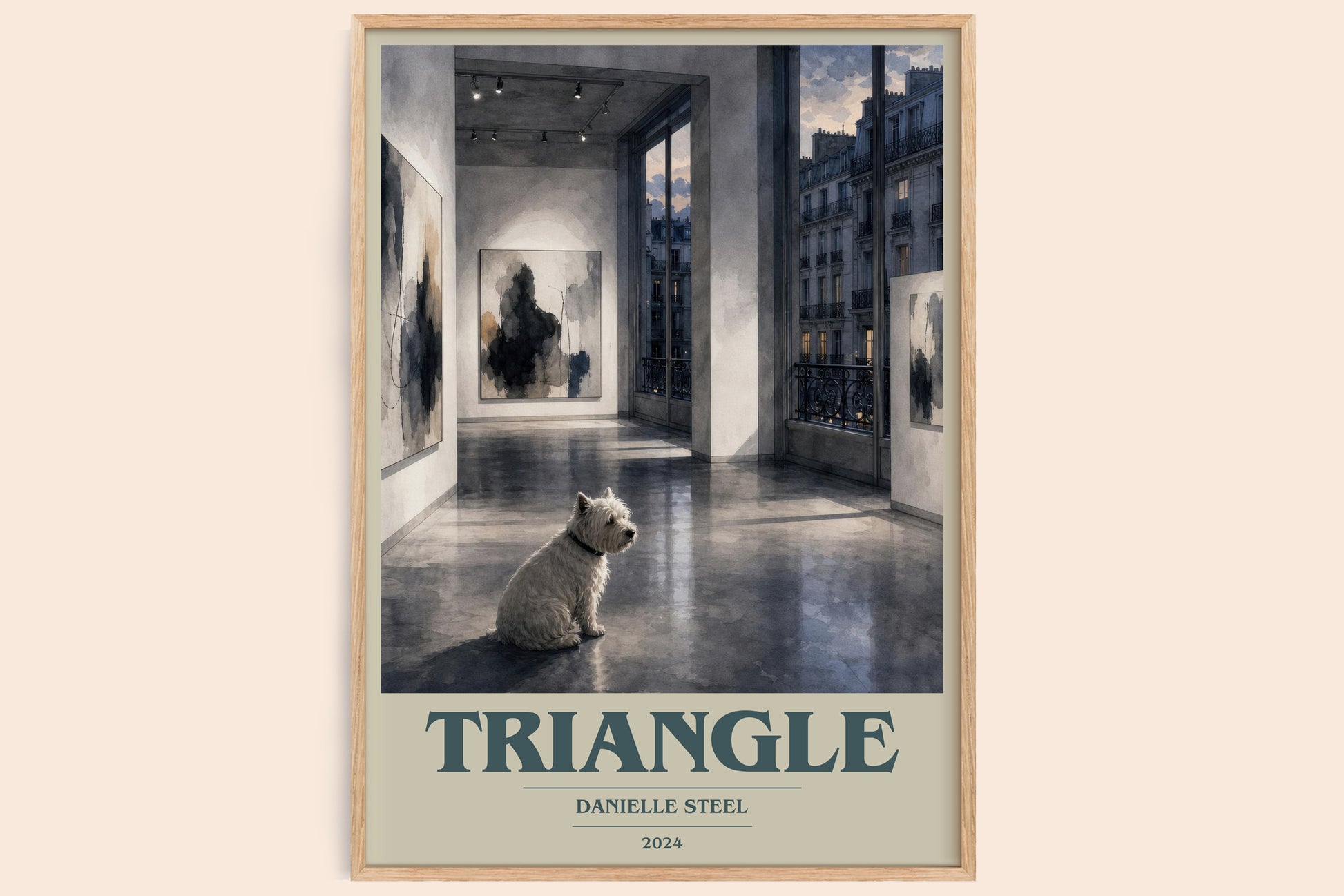 Triangle book cover book poster by Danielle Steel – framed literary art print