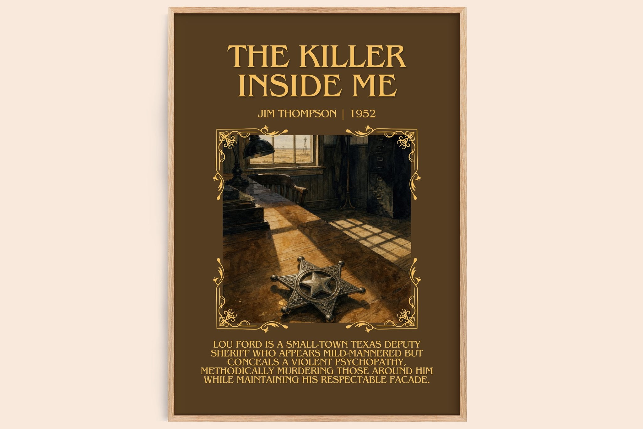 The Killer Inside Me Minimalist Book Poster by Jim Thompson