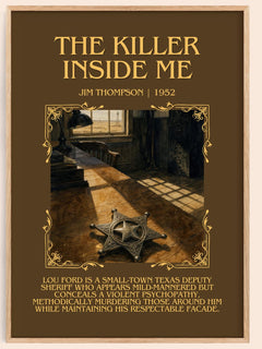 The Killer Inside Me Minimalist Book Poster by Jim Thompson – book poster
