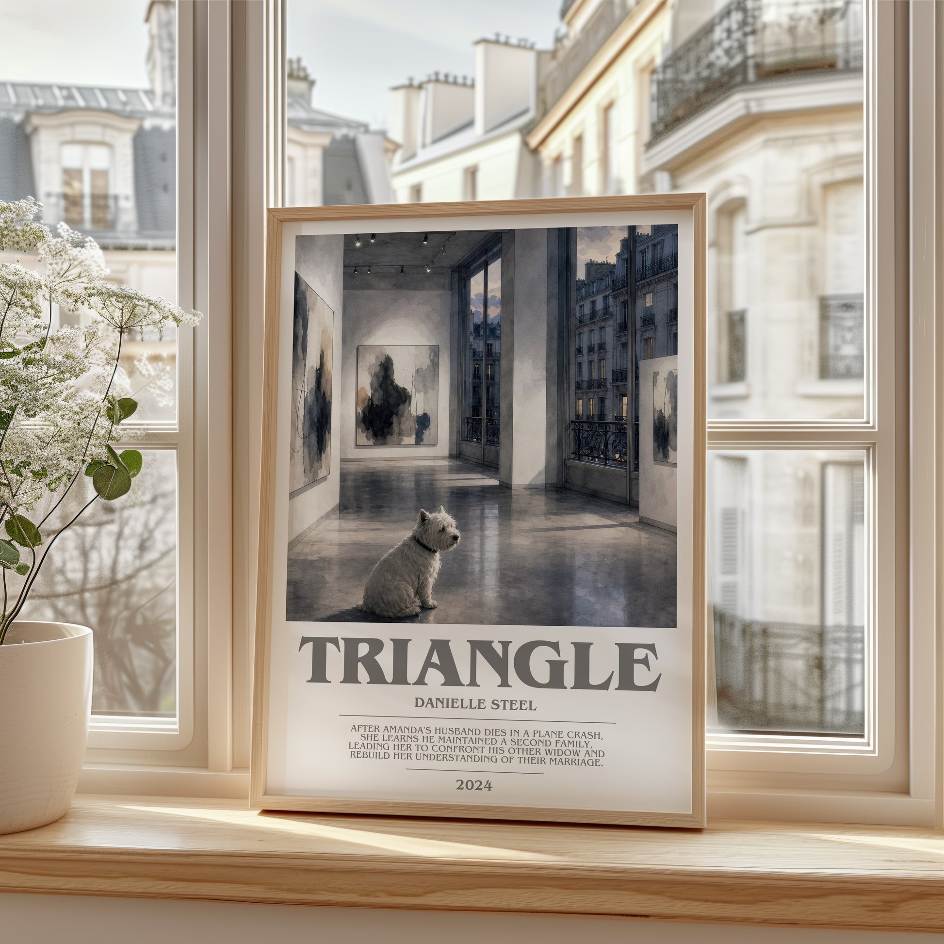 Triangle bookish poster colour and style options – Danielle Steel book art
