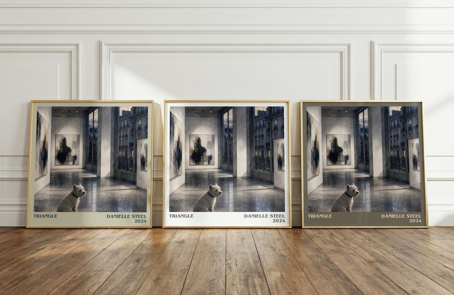 Triangle literary art print colour and style options – Danielle Steel book art