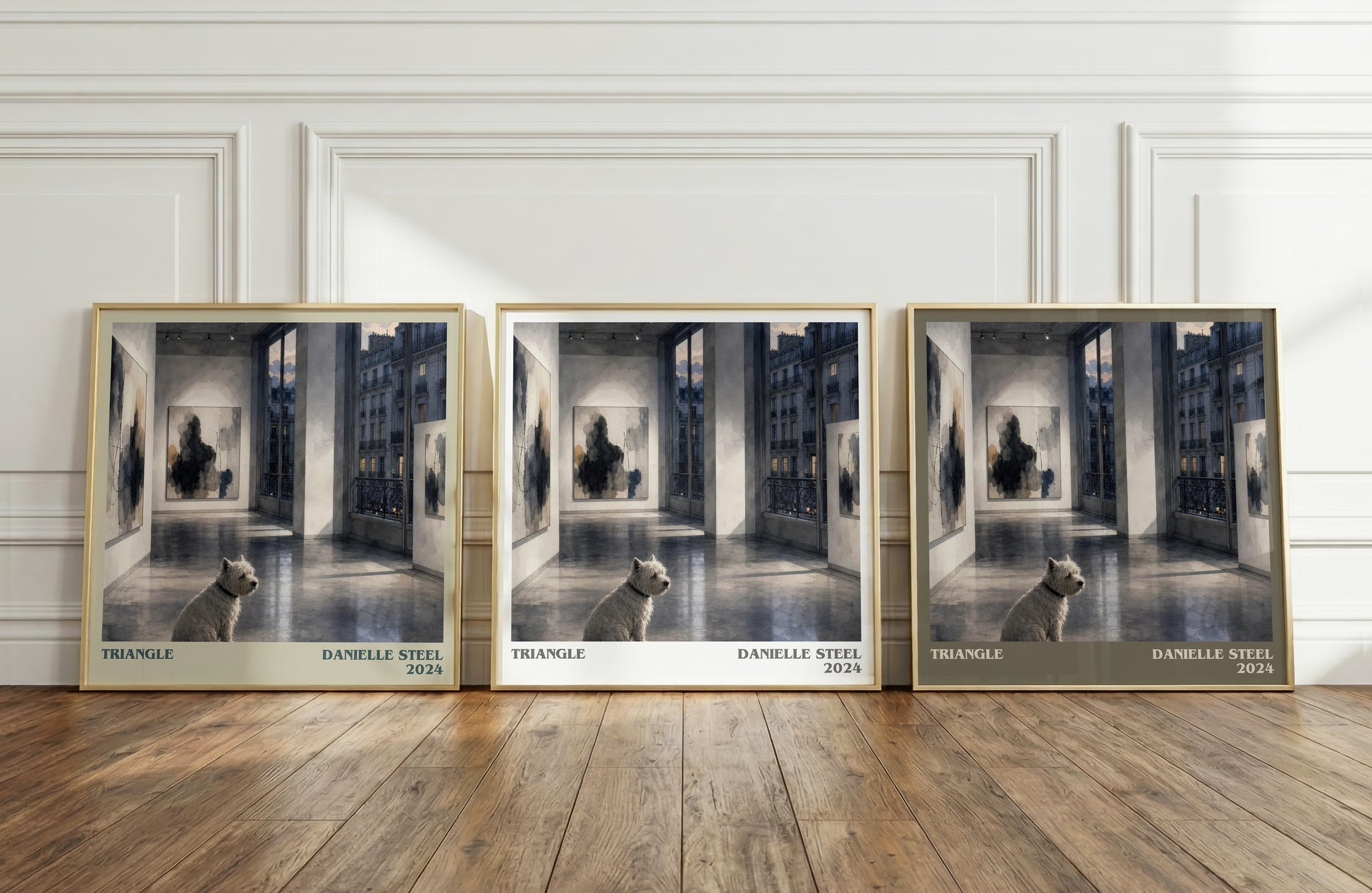 Triangle literary art print colour and style options – Danielle Steel book art