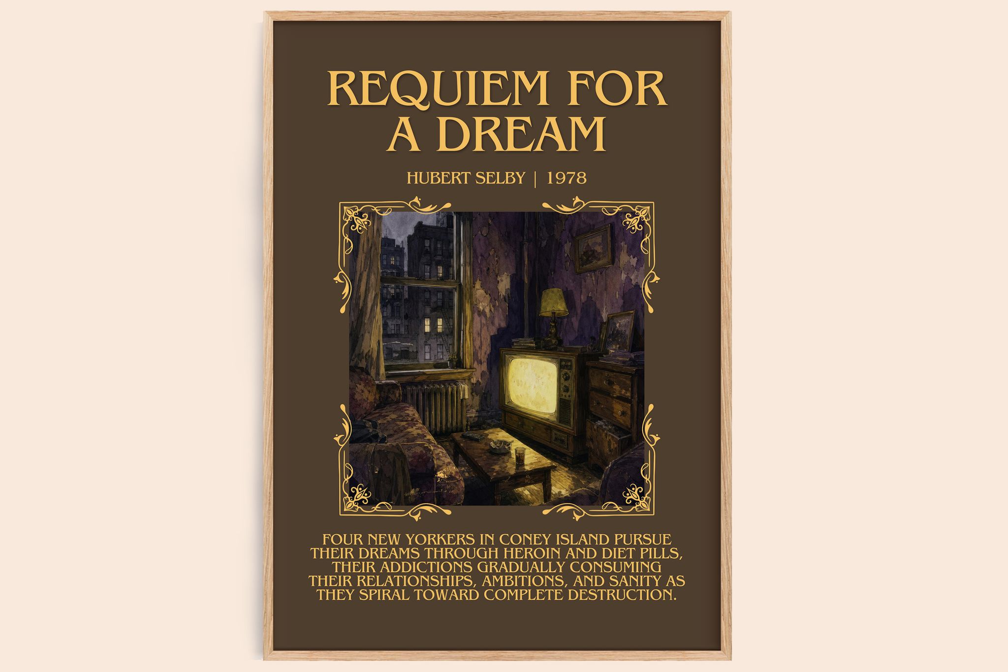 Requiem for a Dream Minimalist Book Poster by Hubert Selby