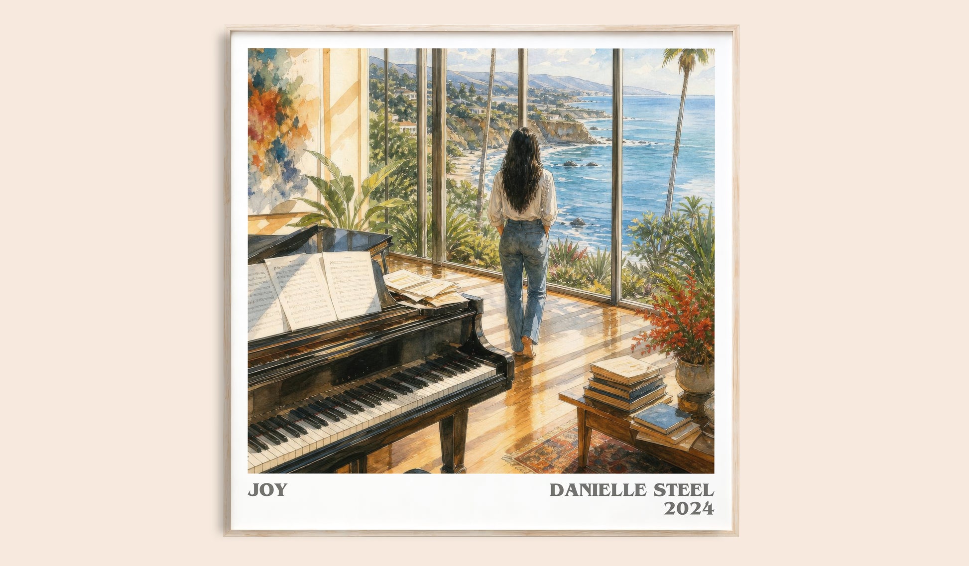 Joy literary book poster by Danielle Steel – framed literary art print