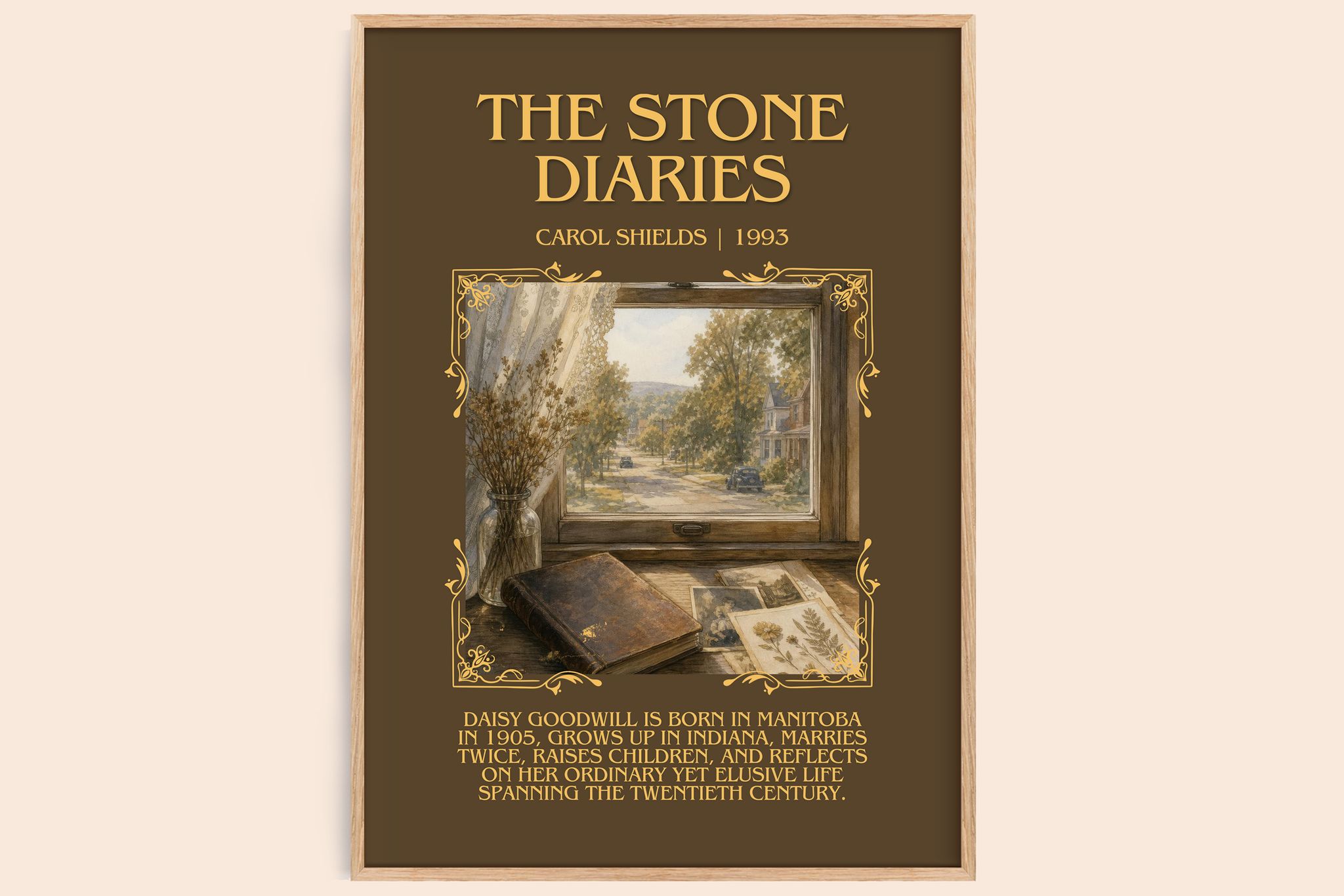 The Stone Diaries Minimalist Book Poster by Carol Shields