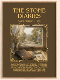 The Stone Diaries Minimalist Book Poster by Carol Shields – book poster
