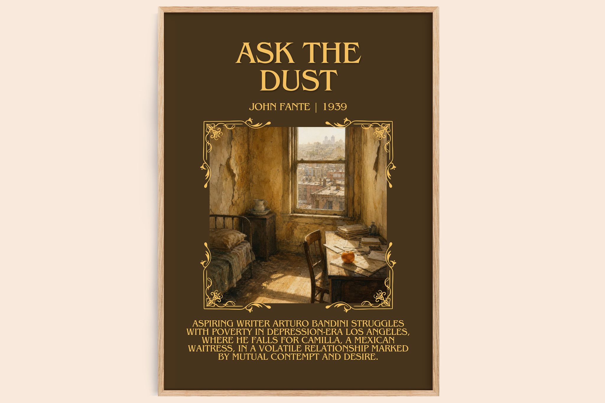 Ask The Dust Minimalist Book Poster by John Fante