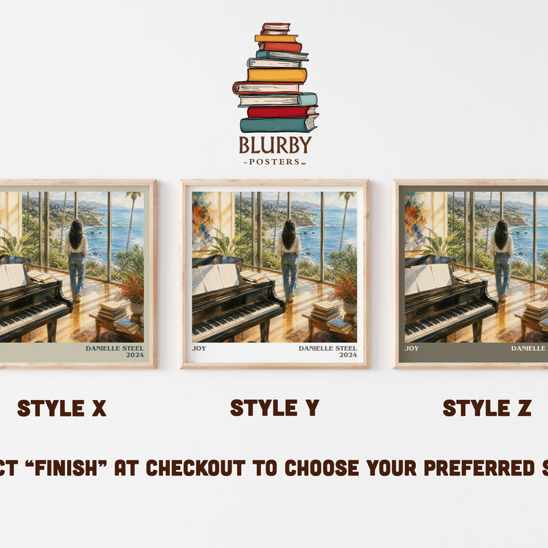 Joy literary print in frame leaning in hallway – contemporary fiction wall art