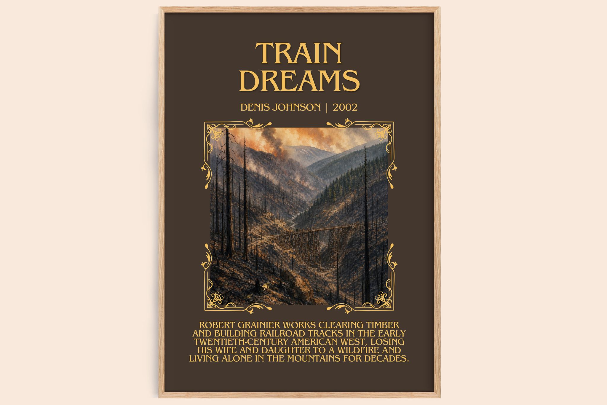 Train Dreams Minimalist Book Poster by Denis Johnson