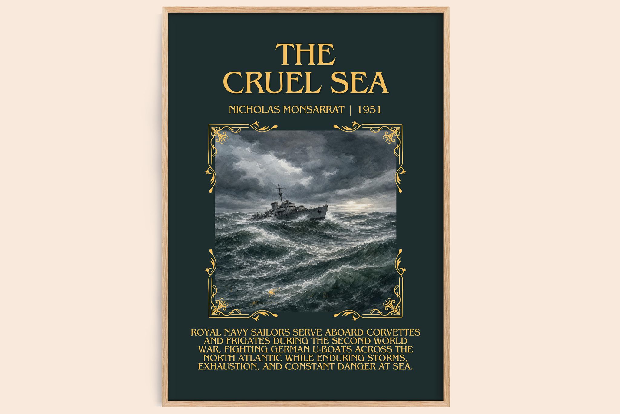 The Cruel Sea Minimalist Book Poster by Nicholas Monsarrat