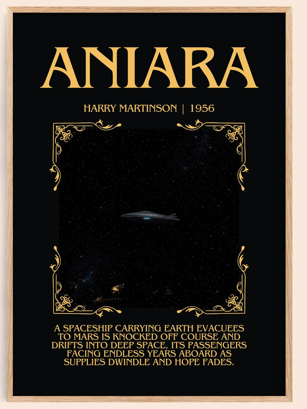 Aniara Minimalist Book Poster by Harry Martinson – book poster