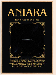Aniara Minimalist Book Poster by Harry Martinson – book poster