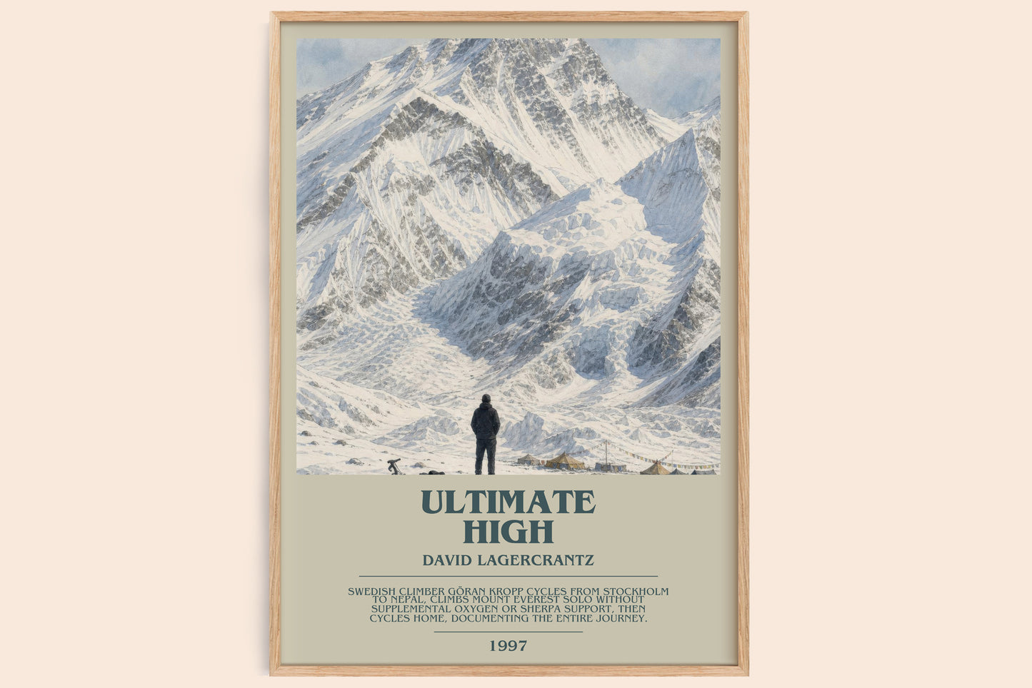 Ultimate High bookish book poster by David Lagercrantz – framed literary art print