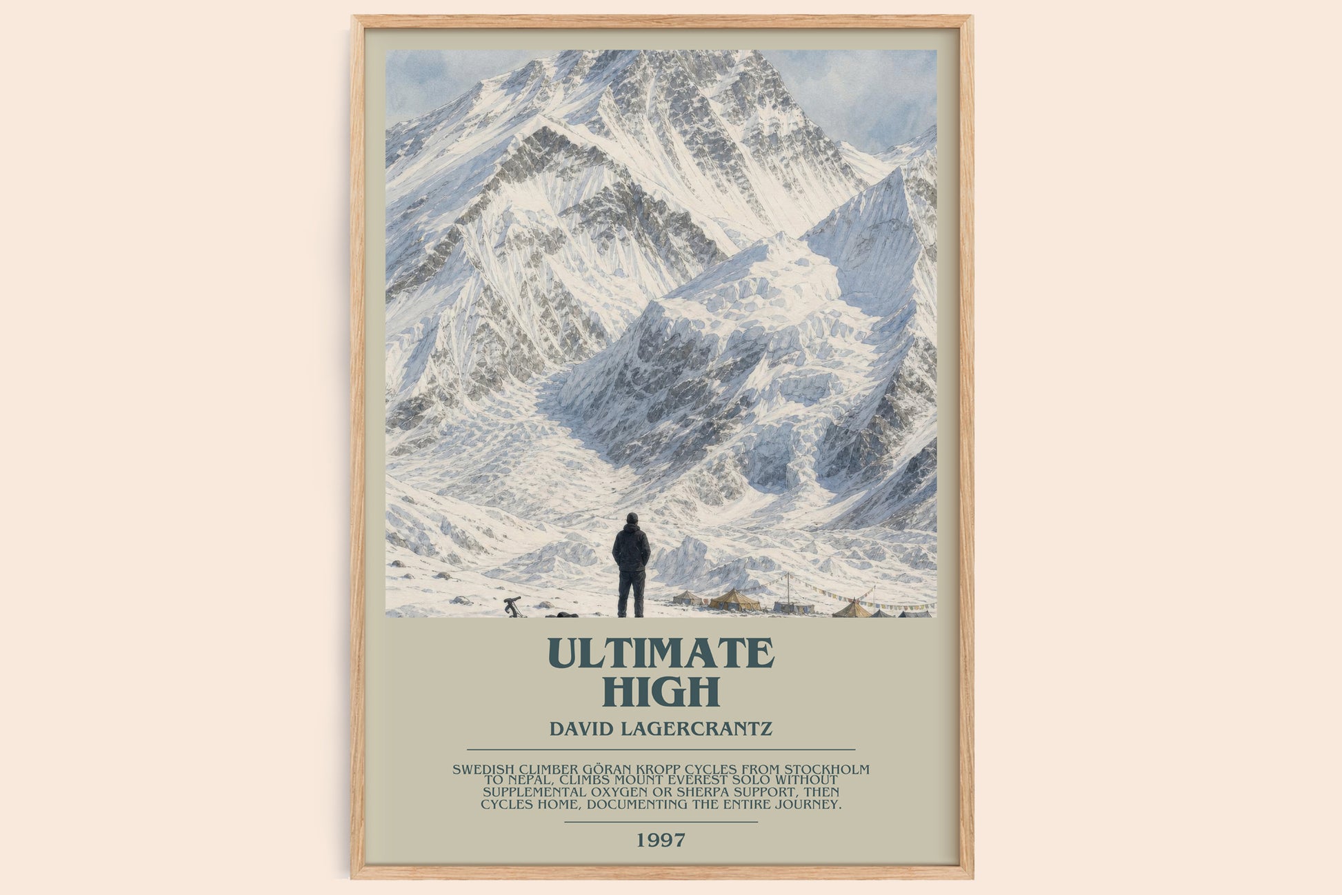 Ultimate High bookish book poster by David Lagercrantz – framed literary art print
