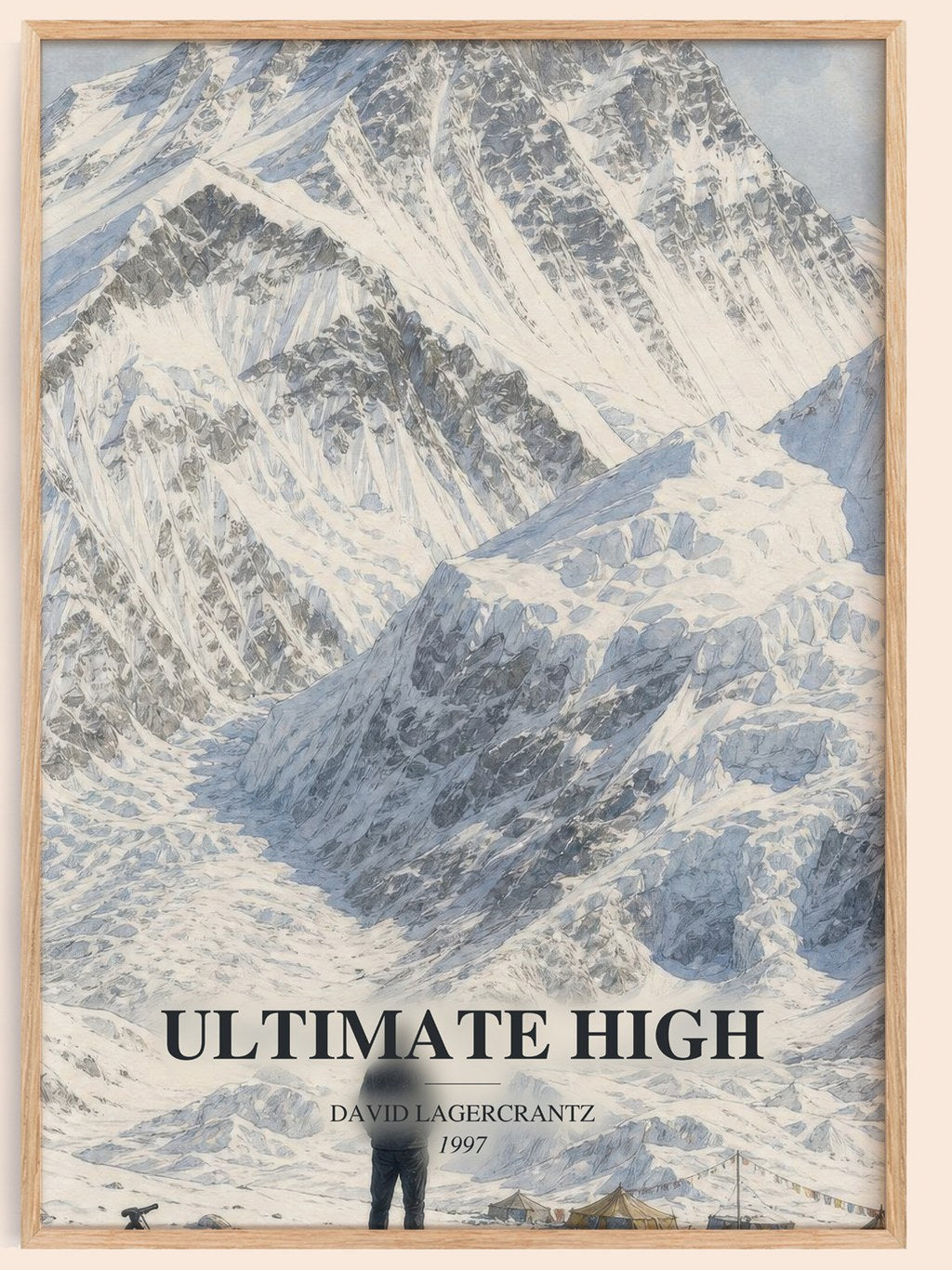 Ultimate High watercolour book poster by David Lagercrantz – framed literary art print