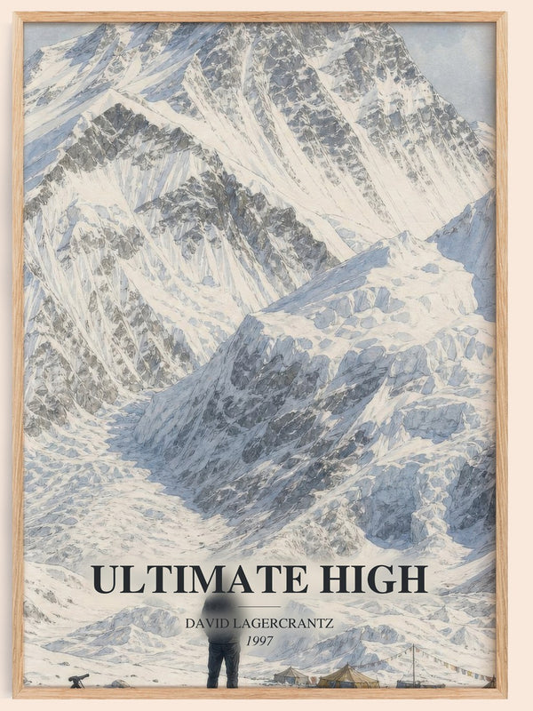 Ultimate High watercolour book poster by David Lagercrantz – framed literary art print