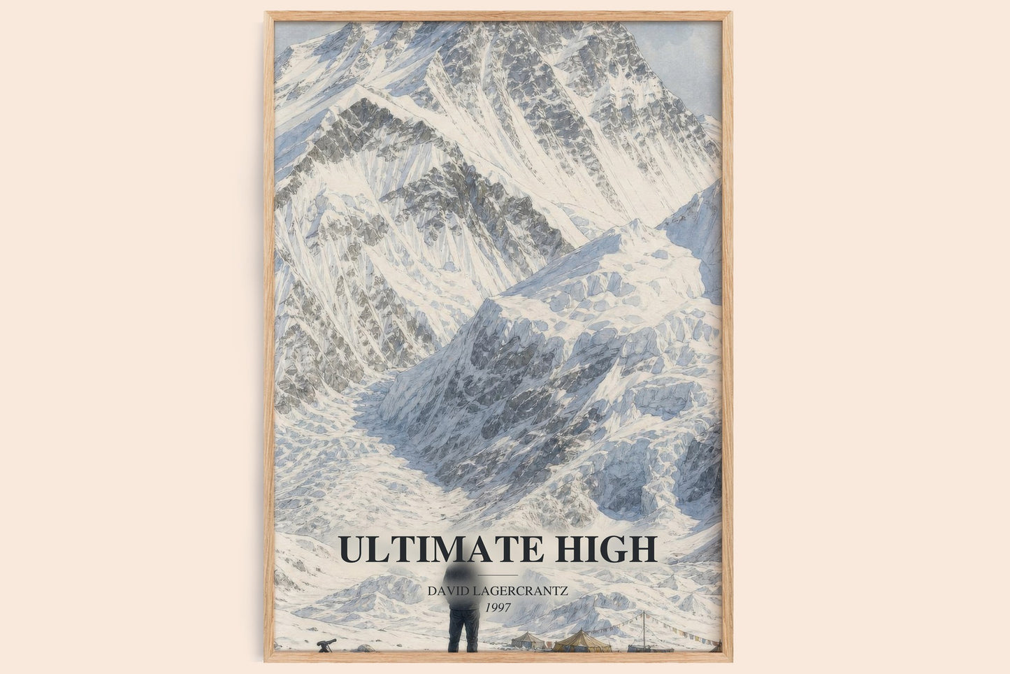 Ultimate High watercolour book poster by David Lagercrantz – framed literary art print