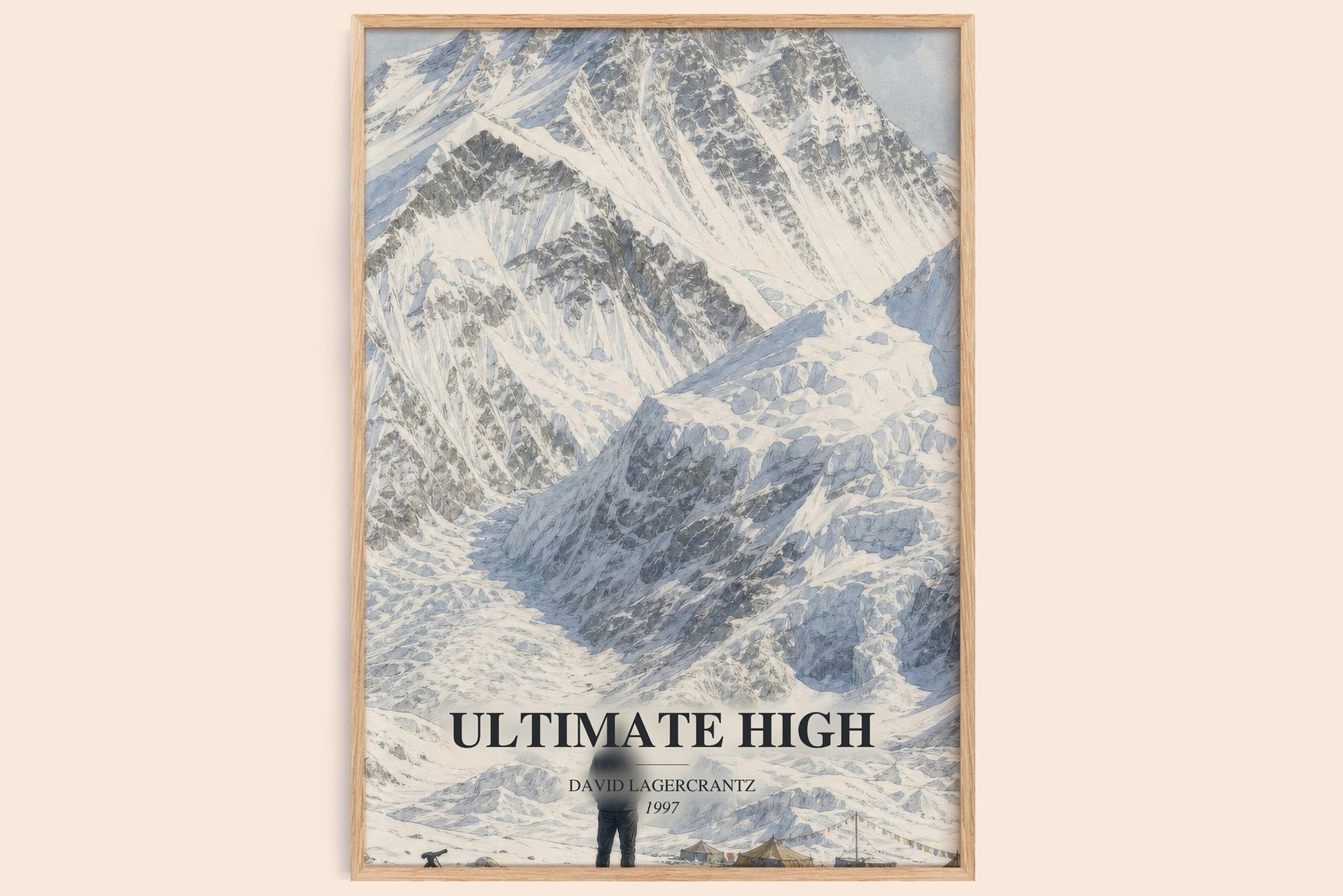 Ultimate High watercolour book poster by David Lagercrantz – framed literary art print