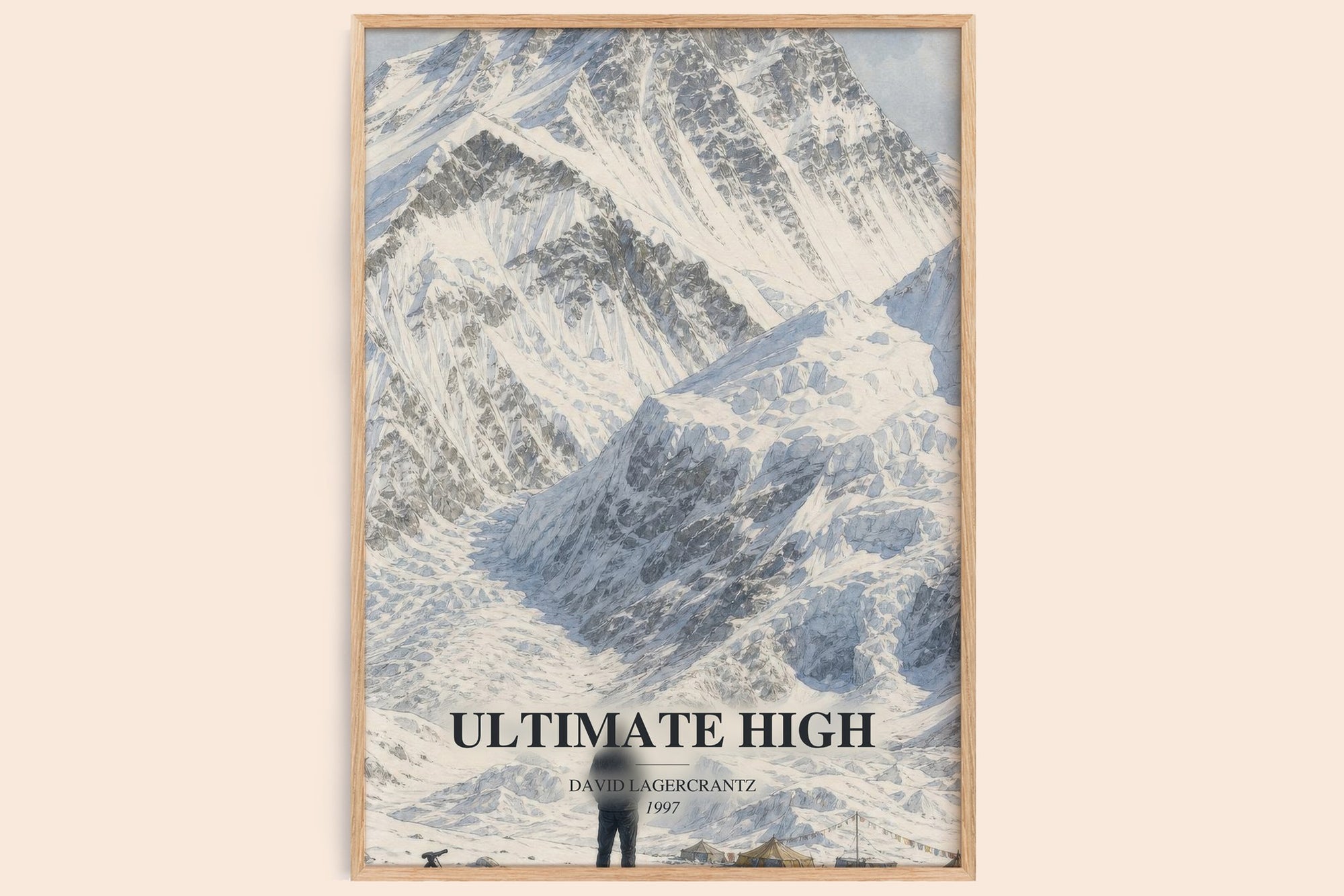 Ultimate High watercolour book poster by David Lagercrantz – framed literary art print