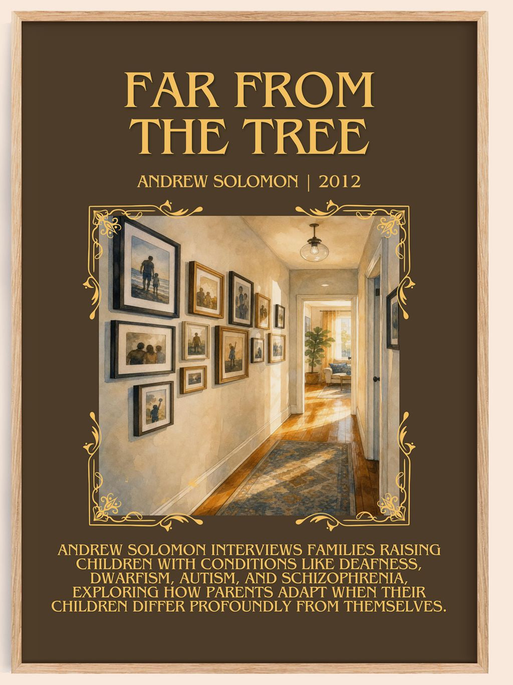 Far From the Tree Minimalist Book Poster by Andrew Solomon – book poster