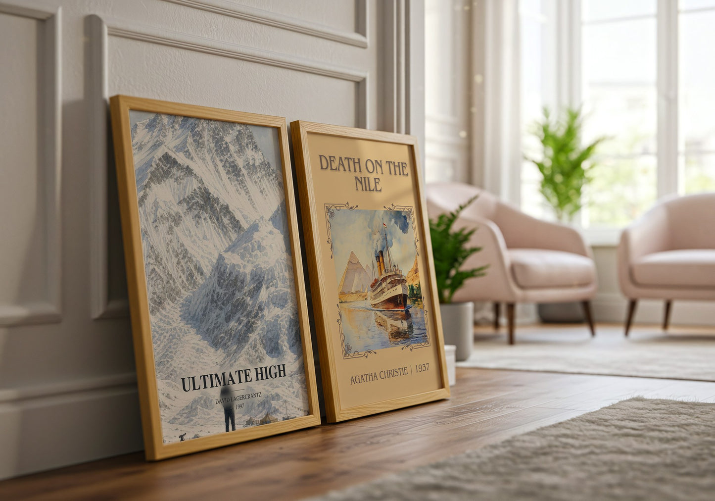 Ultimate High watercolour print framed by window – literary home decor