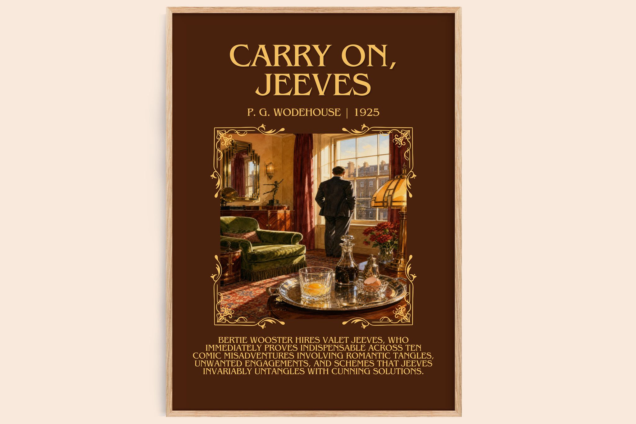 Carry On, Jeeves Minimalist Book Poster by P. G. Wodehouse