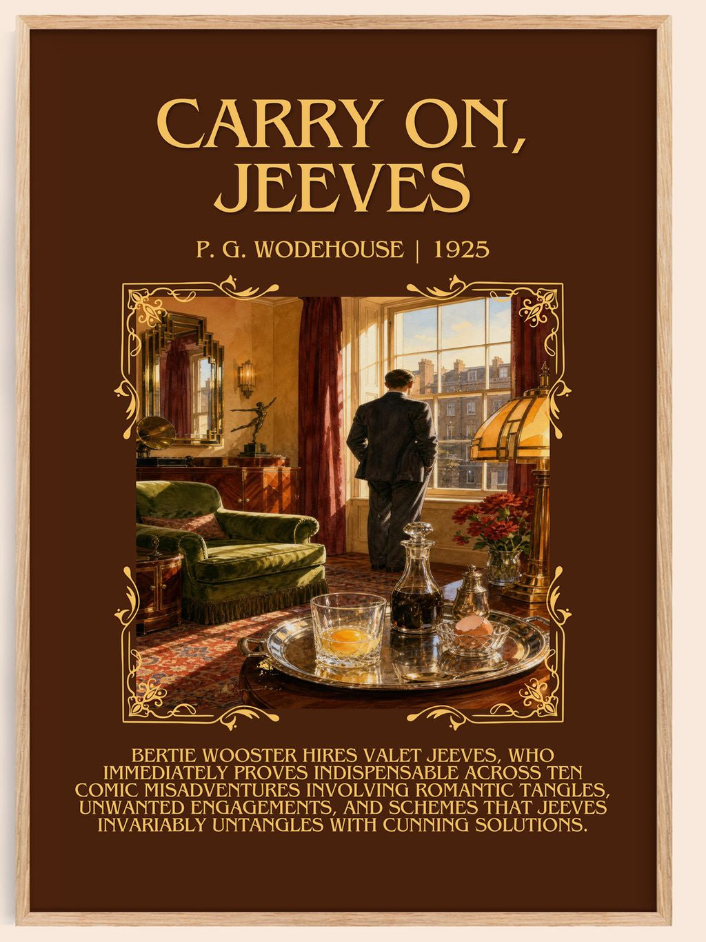 Carry On, Jeeves Minimalist Book Poster by P. G. Wodehouse – book poster