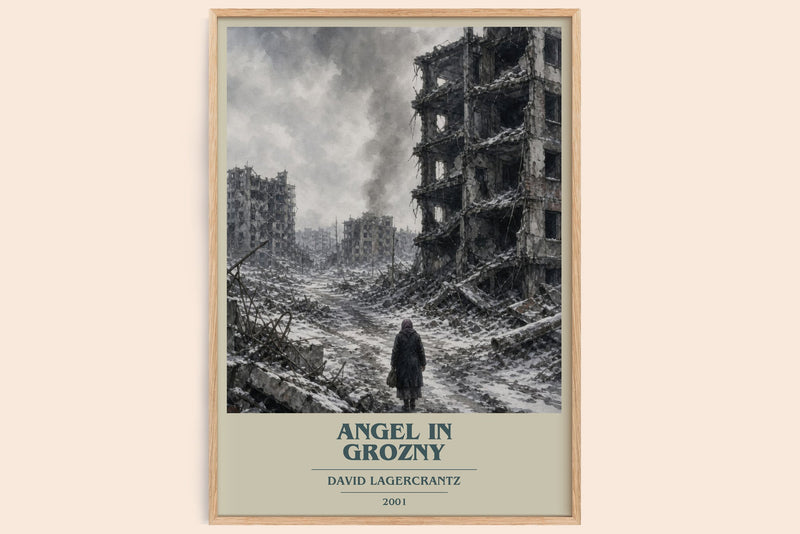 Angel In Grozny book cover book poster by David Lagercrantz – framed literary art print