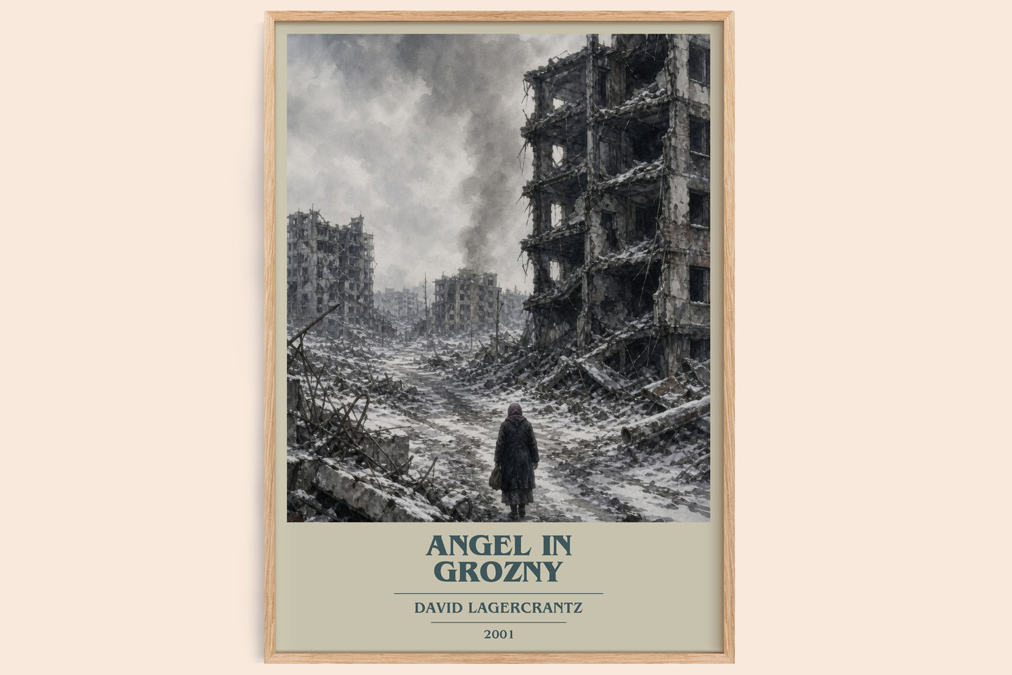 Angel In Grozny book cover book poster by David Lagercrantz – framed literary art print