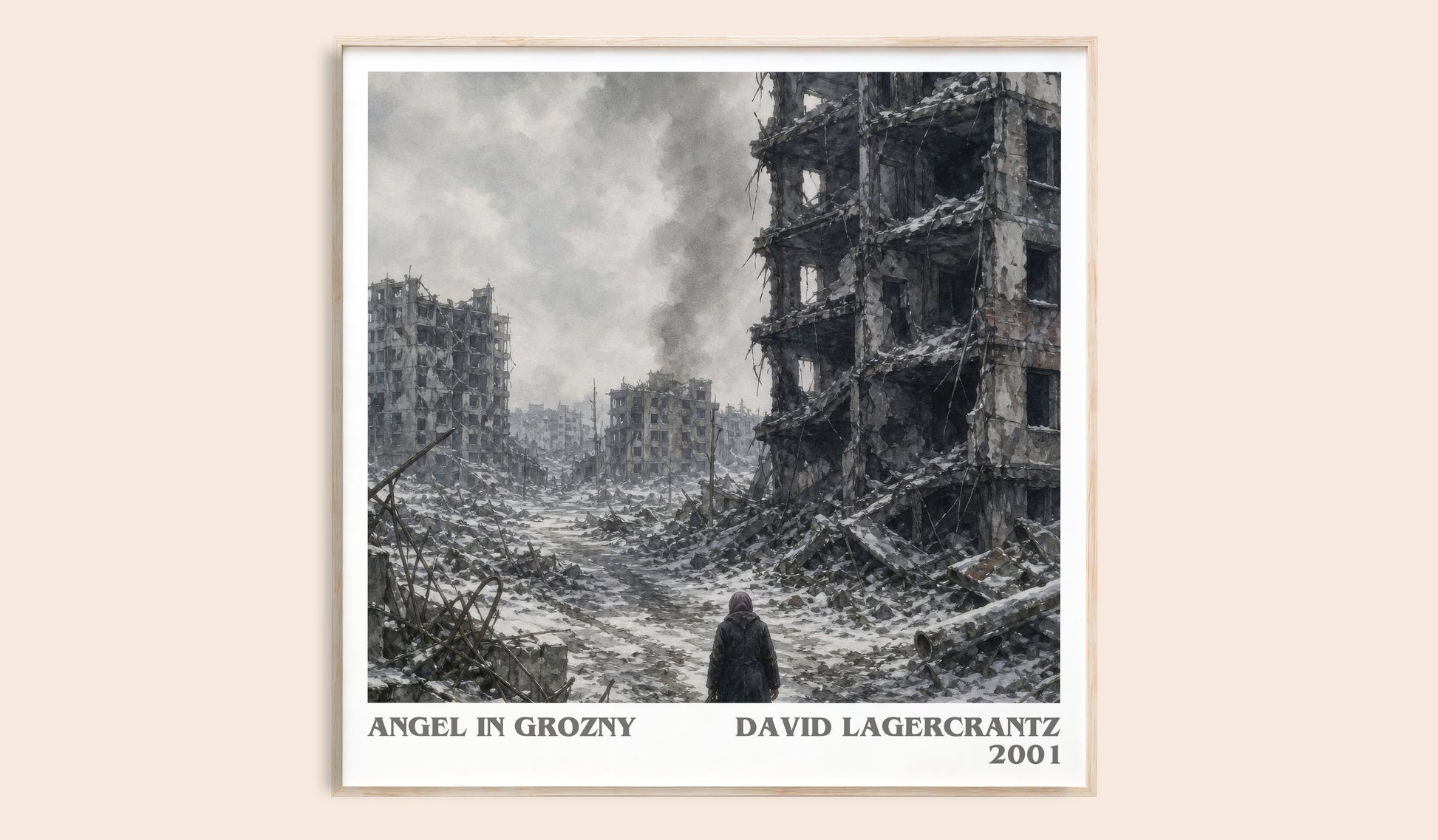 Angel In Grozny literary book poster by David Lagercrantz – framed literary art print