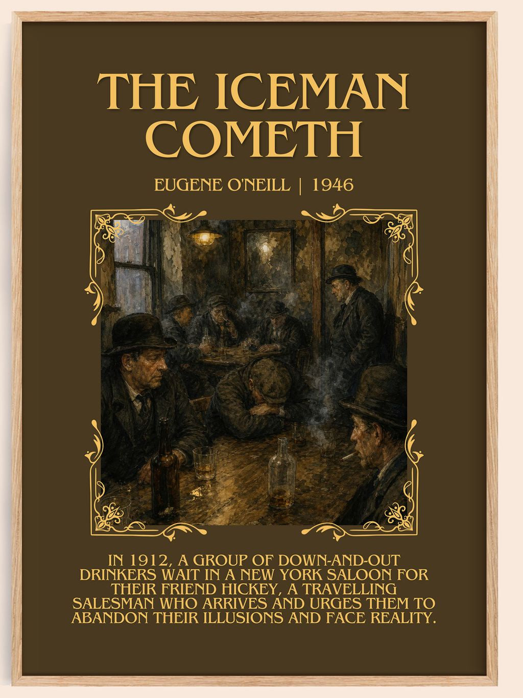 The Iceman Cometh Minimalist Book Poster by Eugene O'Neill – book poster