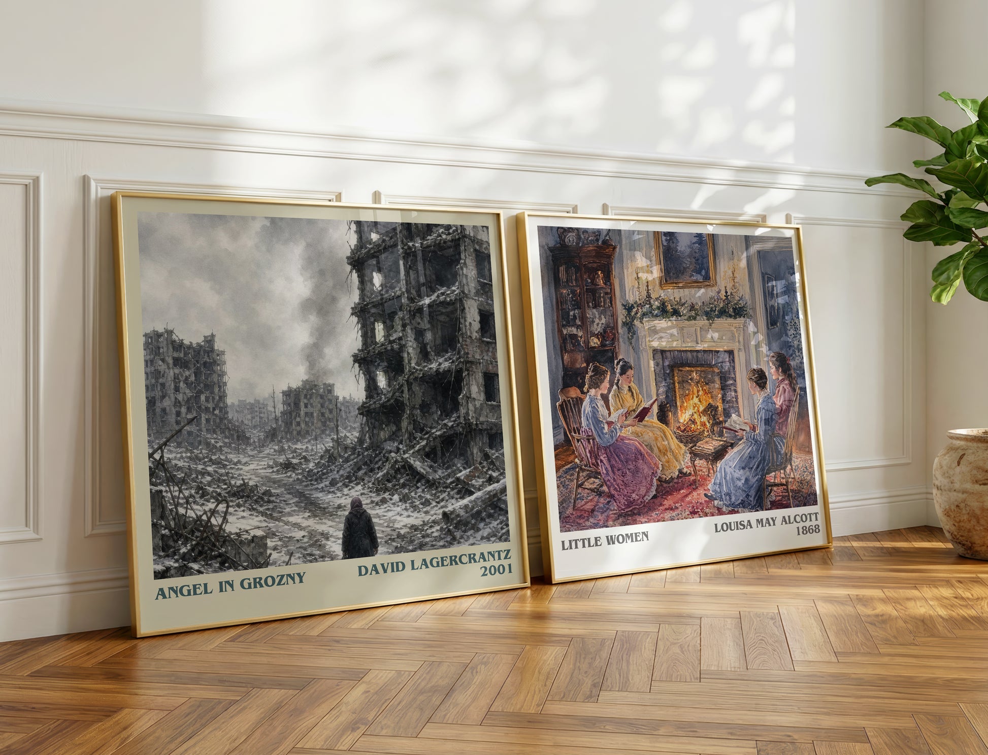 Angel In Grozny literary print on bookshelf – David Lagercrantz fan gift