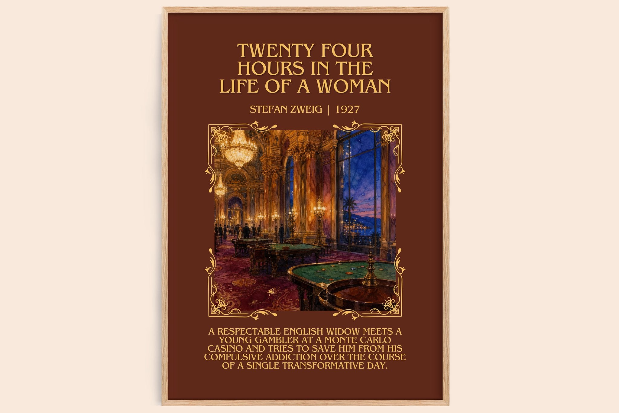 Twenty Four Hours In The Life Of A Woman Minimalist Book Poster by Stefan Zweig