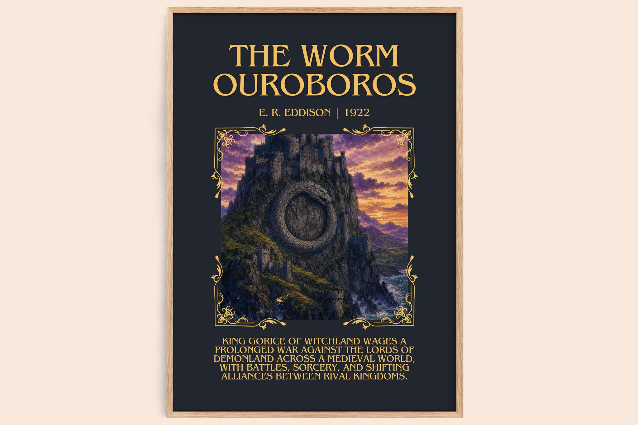 The Worm Ouroboros Minimalist Book Poster by E. R. Eddison