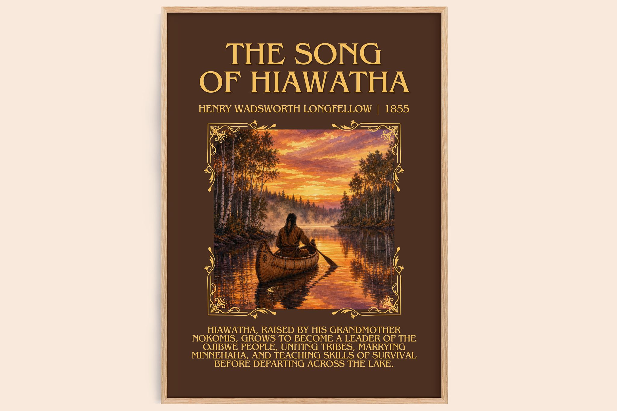 Song of Hiawatha Minimalist Book Poster by Henry Wadsworth Longfellow