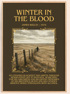 Winter In The Blood Minimalist Book Poster by James Welch – book poster