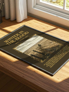Winter In The Blood Minimalist Book Poster by James Welch – print on a sunlit desk