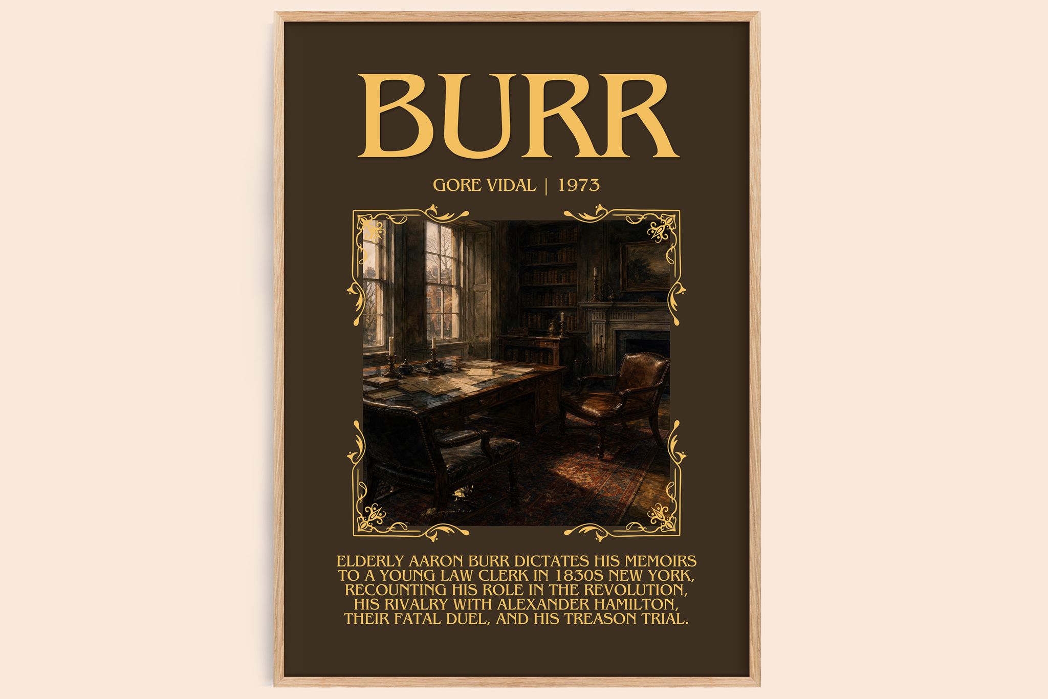 Burr Minimalist Book Poster by Gore Vidal