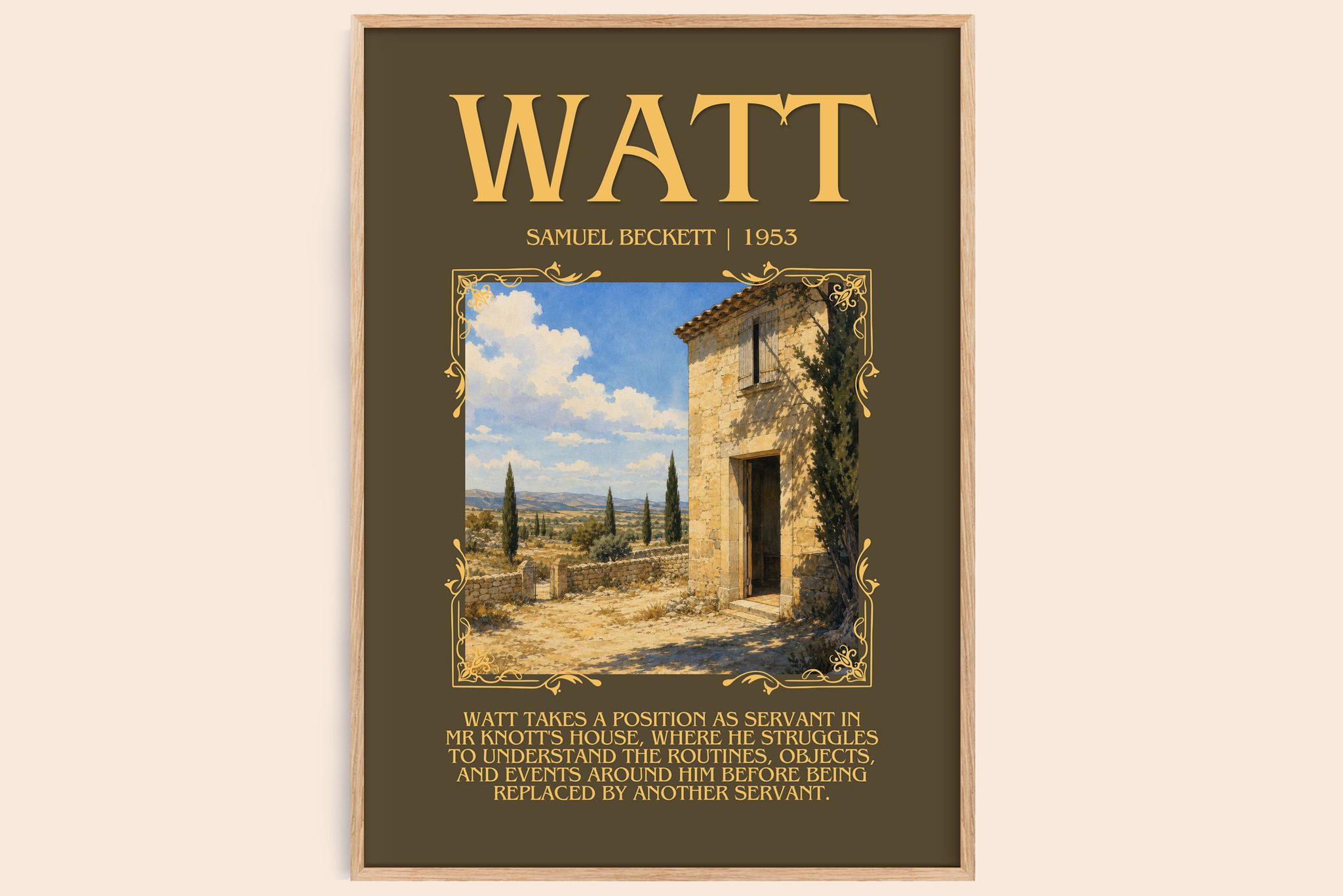 Watt Minimalist Book Poster by Samuel Beckett