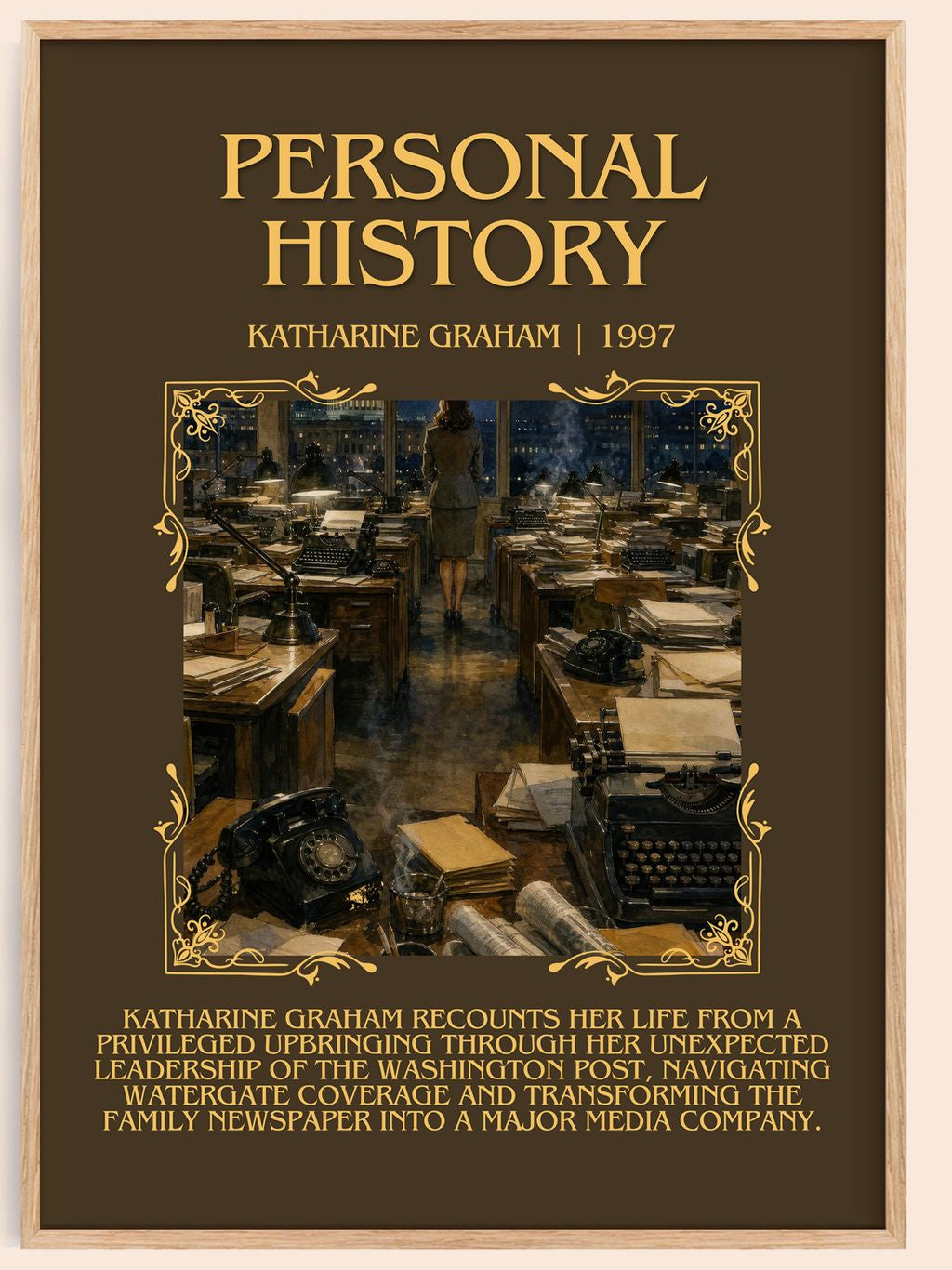 Personal History Minimalist Book Poster by Katharine Graham – book poster