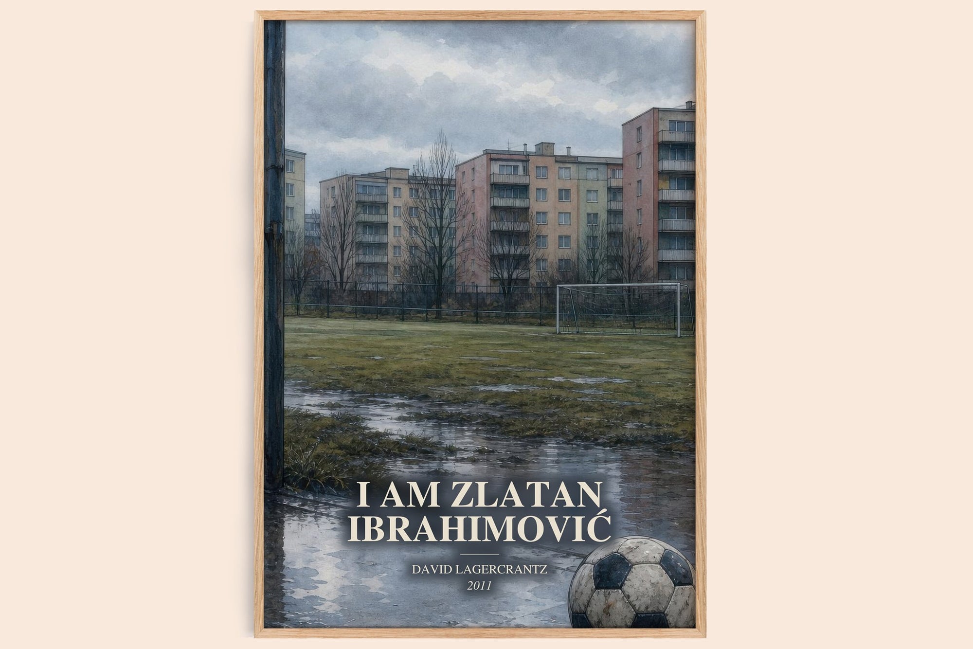 I Am Zlatan Ibrahimović watercolour book poster by David Lagercrantz – framed literary art print