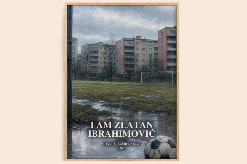 I Am Zlatan Ibrahimović watercolour book poster by David Lagercrantz – framed literary art print