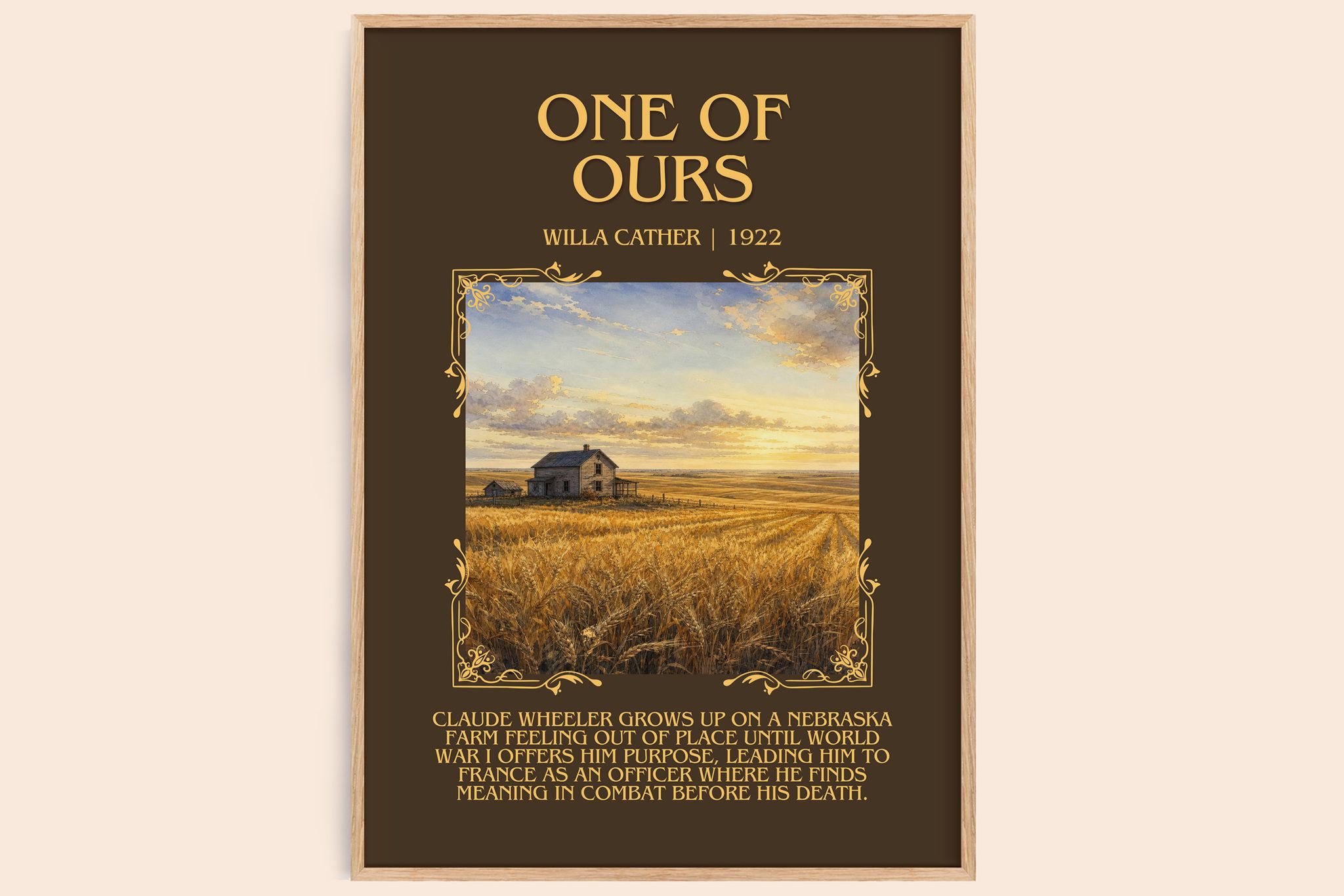One of Ours Minimalist Book Poster by Willa Cather