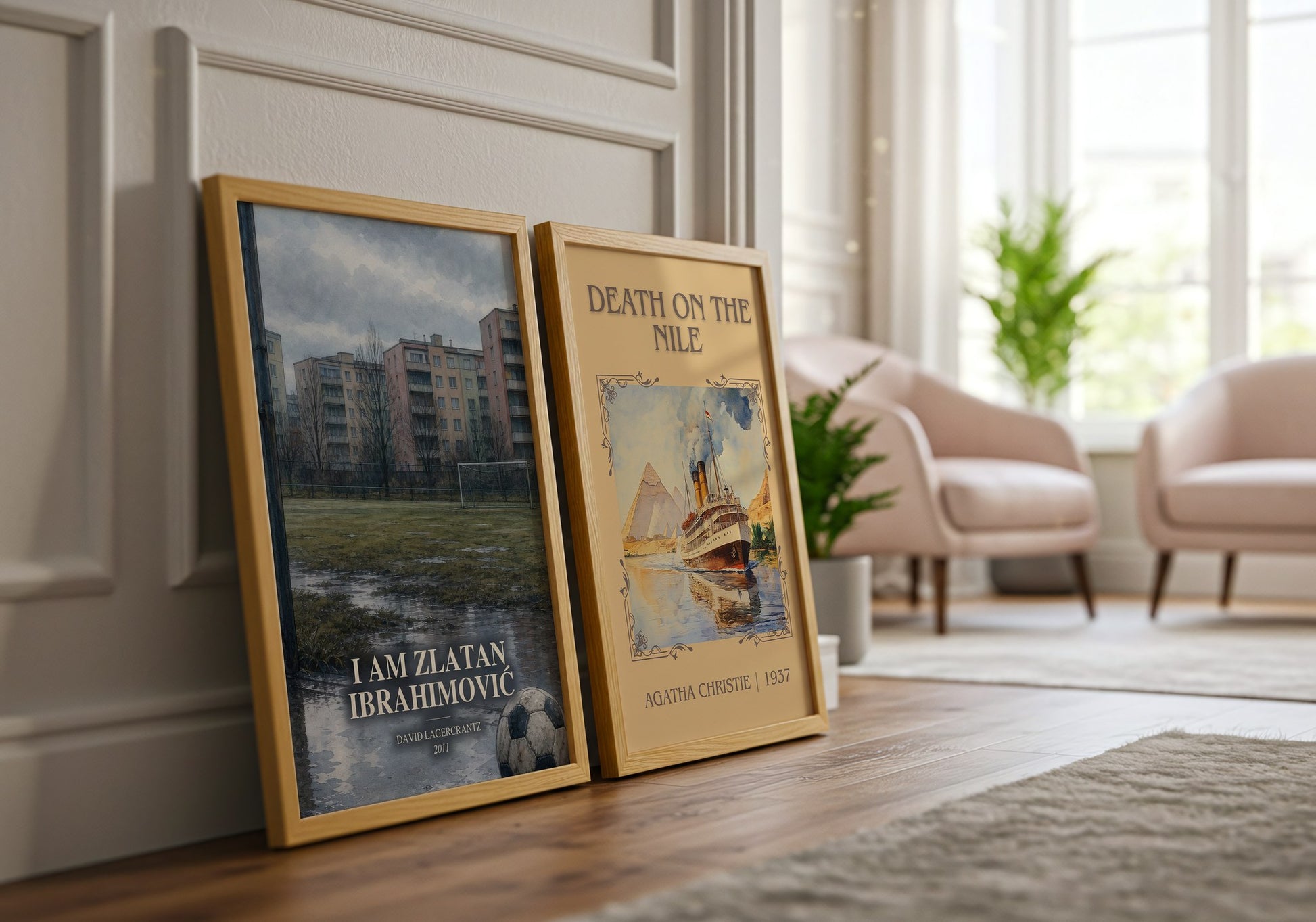 I Am Zlatan Ibrahimović watercolour print framed by window – literary home decor