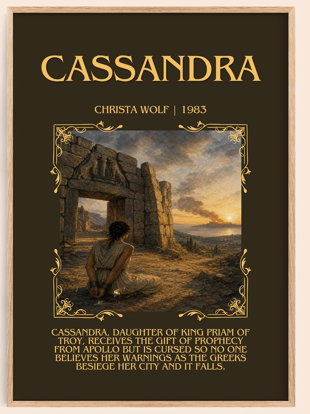 Cassandra Minimalist Book Poster by Christa Wolf – book poster