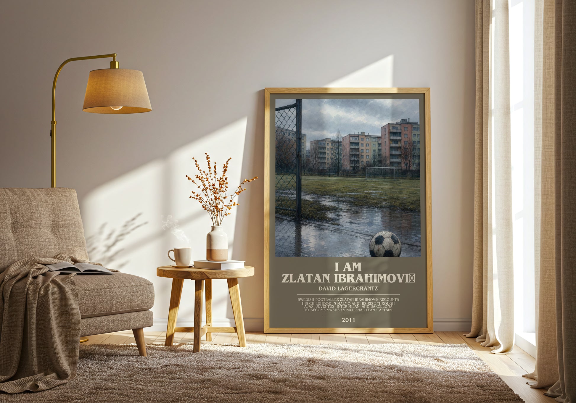 I Am Zlatan Ibrahimović bookish print on bookshelf – David Lagercrantz fan gift